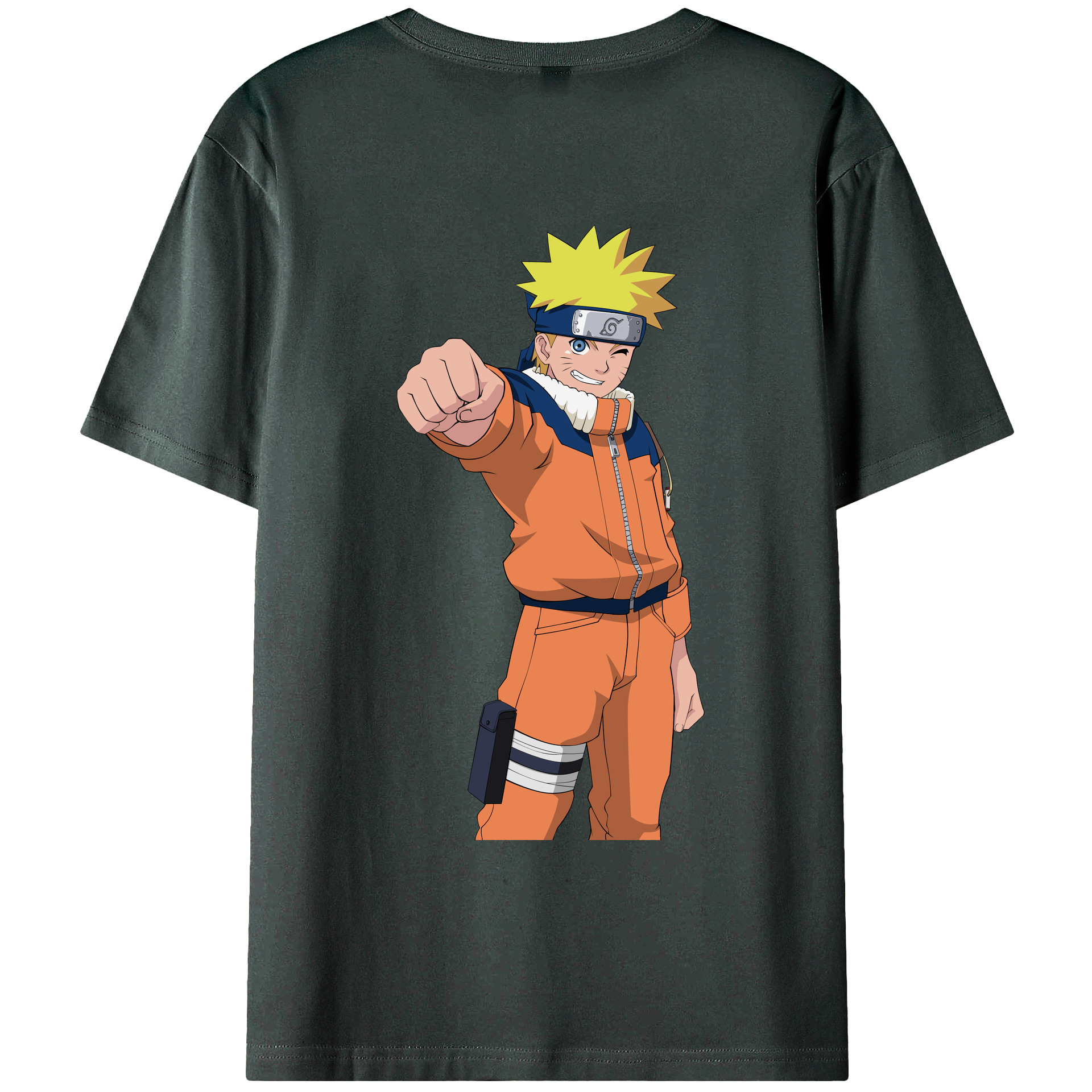 （画像用） NARUTO -ナルト- うずまき ナルト Uzumaki Naruto 綿100％ メンズ半袖Tシャツ（バックプリント） 通気性